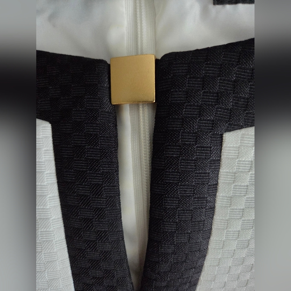 Tahari-Levine Studio Black and White Sleeveless Colorblock Mini Dress Size 10 - Picture 10 of 13